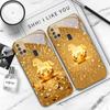 The shining golden pony For Samsung A 31 32 A33 A34 35 14 A15 13 A16 25 26 50 52 53 54 55 56 70 71 72 73 Golden glass phone case