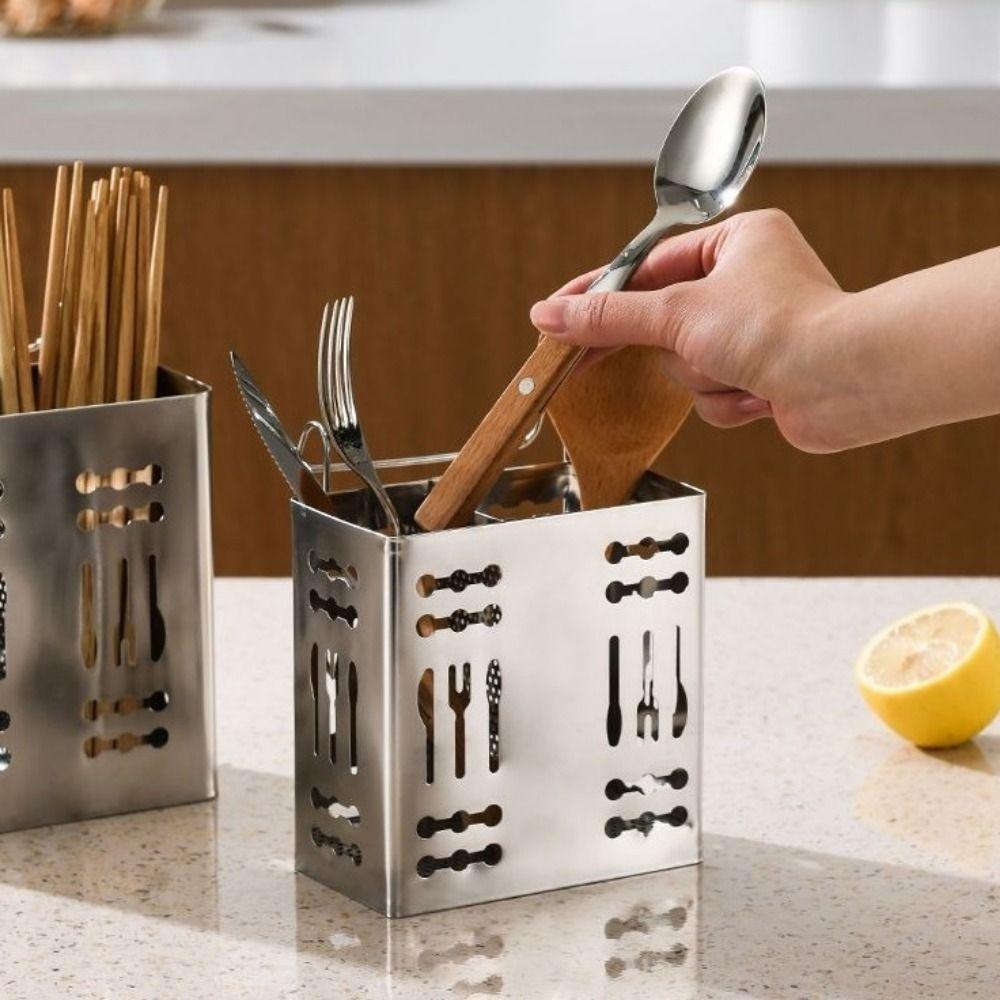 Wall Mounted Chopsticks Storage Basket Rust-proof Cutlery Drying Rack  Kitchen Supplies