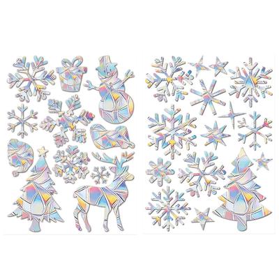 Christmas Seal Elk Snowflake Home Decoration Winter Window Sticker - Glass Wall Party Bathroom Bedroom Living Office Apartment