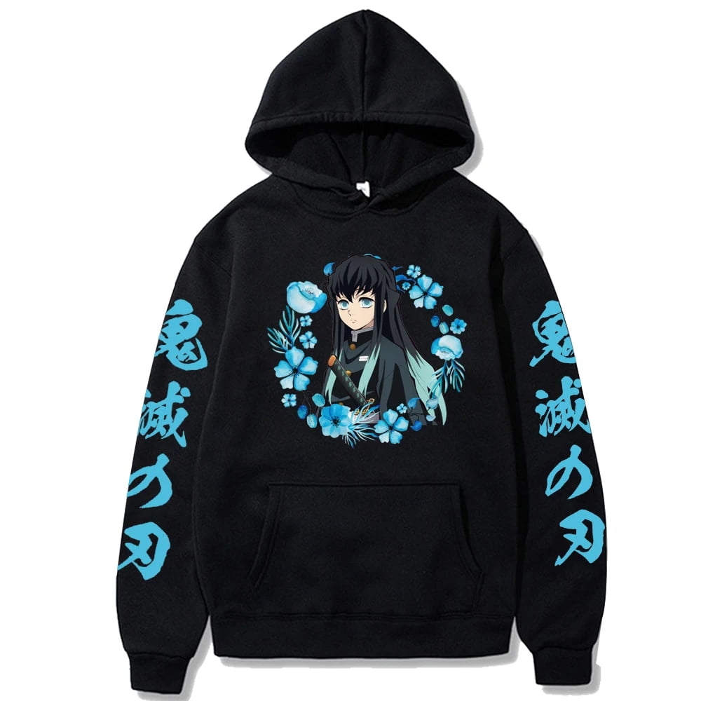 Autumn Winter Warm Anime Muichiro Tokito Print Women Hoodie Unisex Casual Kid Hooded Sweatshirts Tops Oversized Fashion Clothes