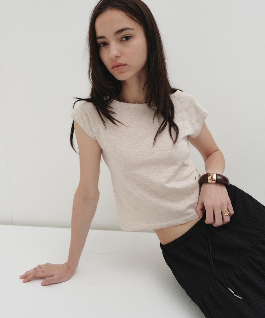 Sopeulleo Mina Boat-Neck Raglan T-Shirt_Oatmeal