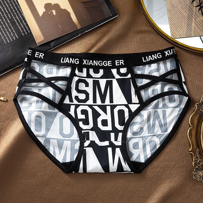 Damen Frühling und Sommer Einfache Mode Leopardenmuster Eis Seide Hoher Stretch Niedrige Taille Slips