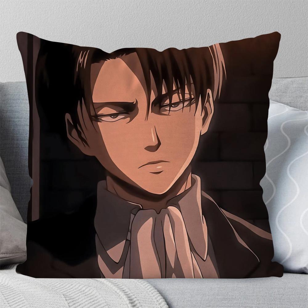 1pc Levi Ackerman Attack On Titan Pillow Case Square Pillow Bedroom Sofa Leisure Comfort Car Living Room Home Decoration 40X40