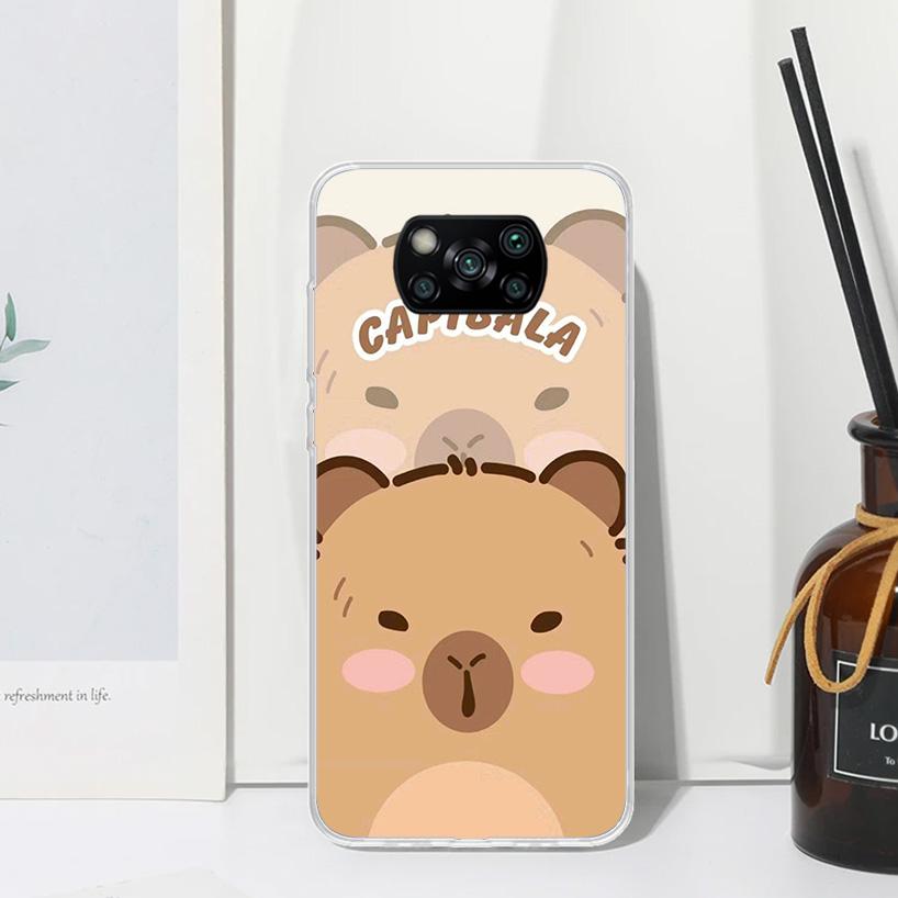 Funny Capybara Cartoon Animal Phone Case For Xiaomi Poco X7 X6 X5 M7 M8 Pro F7 Ultra Redmi 15C 15 13C 13 12C 12 10 10C 10A Art F