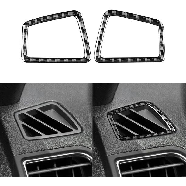 Real Carbon Fiber Car Central Navigation Screen Panel AC Outlet Vent Frame Sticker Compatible with Ford Explorer 2013 2014 2015 2016 2017 2018 2019