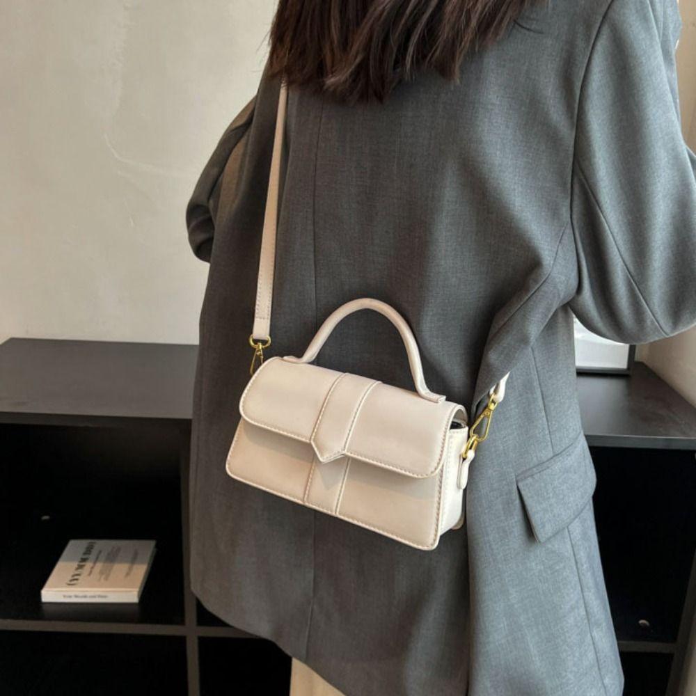 Pu Leather Vintage Underarm Handbag Square Fashion Shoulder Bag  Mobile Phone