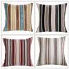 Stripe Home Sofa Pillow Case Solid Color Decoration Pillowcas 40x40cm / 45x45cm Linen Sofa Throw Cushion Cover Pillowcase