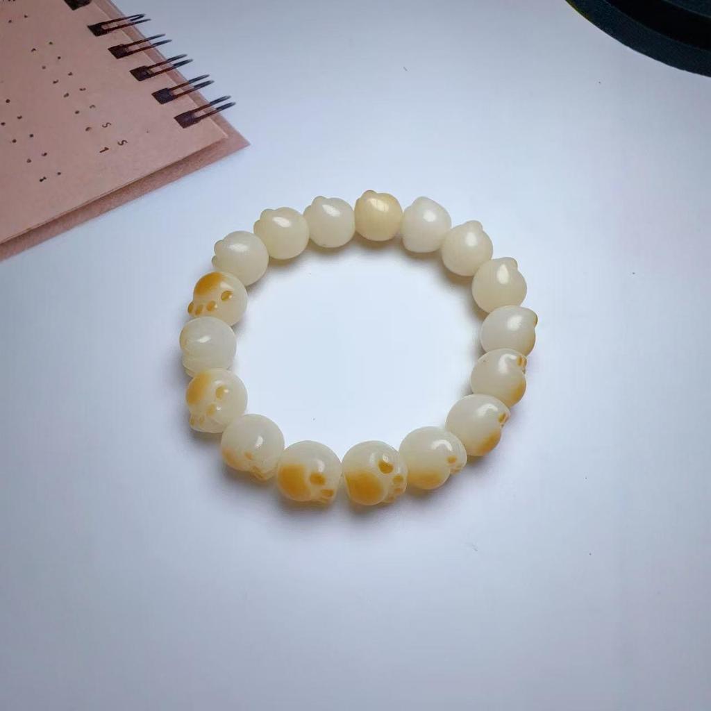 New Chinese Style Women's Natural Bodhi Cat's Claw Bracelet - 18 Beads, 12mm, Original Design.