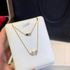 Horseshoe Necklace Thick-plated 18K Gold Neck Chain, Mini Small Half-diamond Full Diamond Pendant Collarbone Chain for Women