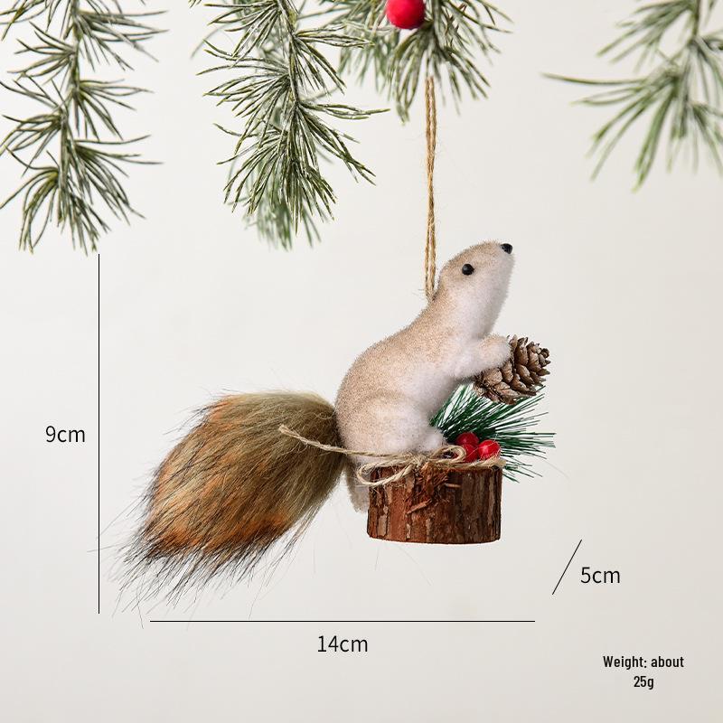 Korean Squirrel Christmas Ornament: Small Pendant for Tree Decoration