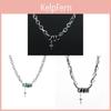 Collier Chaîne Serpent Chakra Pour Hommes En Acier Titane Noir Ou Vert Avec Design Géométrique Tendance