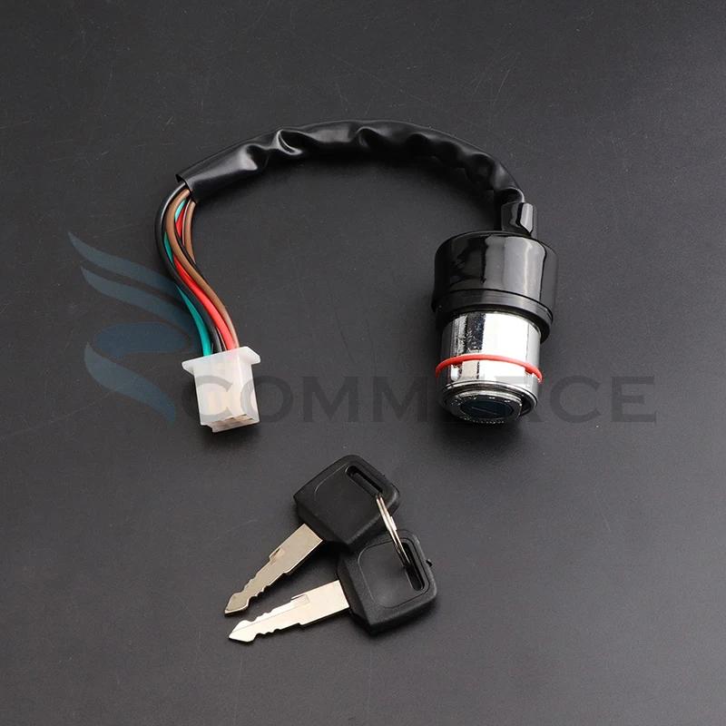 Motorcycle Ignition Switch with Keys 3 Position 6 Wire On/Off For Harley Bobber Scooter Chopper Kawasaki Suzuki GN 125