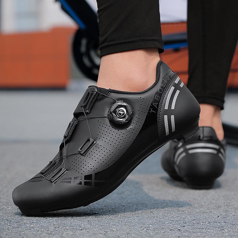 New cycling shoes with locks Double buckle lock shoes Men's and women's road cycling power shoes Hard sole Mountain cycling Rubber sole