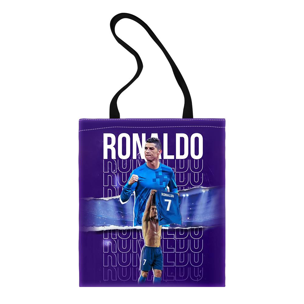 Torba na zakupy z wzorem gwiazdy piłki nożnej, Torby na zakupy Ronaldo Torba do przechowywania Torba na ramię do szkoły Torba na książki Torba na ramię do szkoły