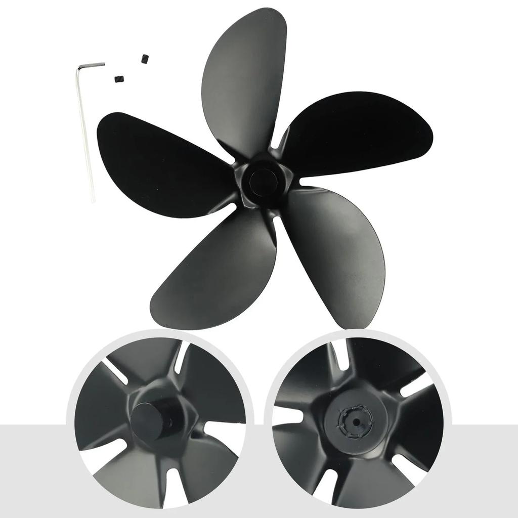 5lopatkový ventilátor domácího krbu Lopatkový ventilátor krbových kamen na dřevo Nízkohlučný výměna dílů ventilátoru krbových kamen (Pouze Fan Blades)