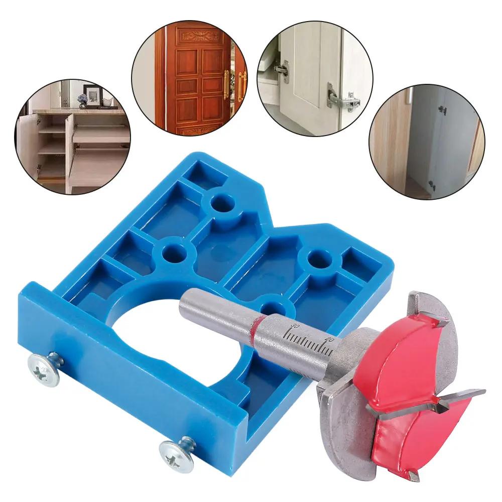35mm Hinge Drilling Jig Kit Concealed Hinge Jig Woodworking Tools Suitable for Wood Drill Furniture Hinge Installation Home Tool