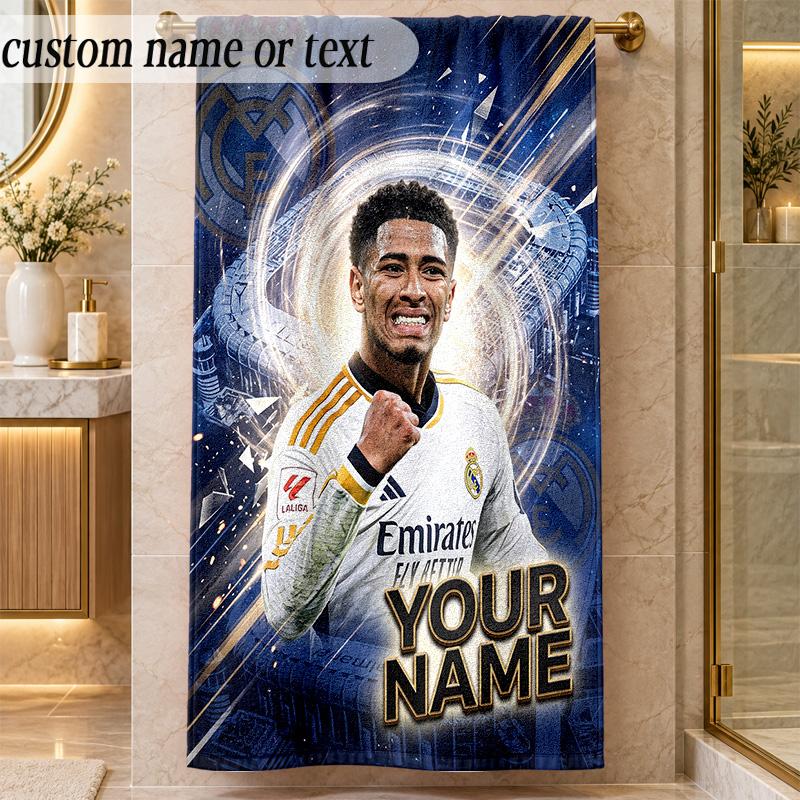 Beach TowelJude Bellingham Custom Name Text Personalized Soft Towel for Beach Pool Indoor Home Decor Gift