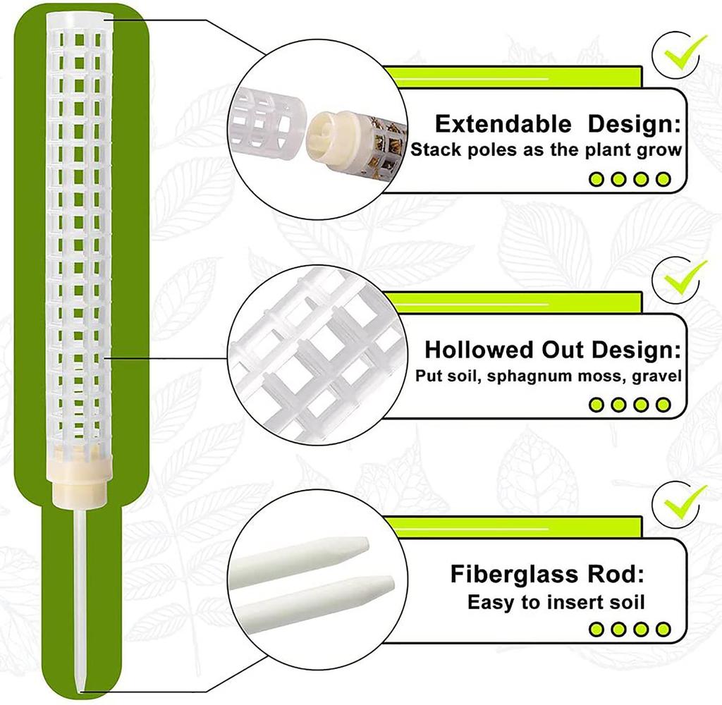 Plant Climbing Column Sphagnum Moss Pole Plants Growing Support Stand Water-Retaining Fertilizer-Rich Plant Extension Pole Stick