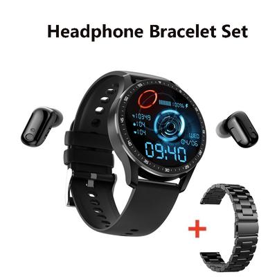 2-in-1 Smart Music Headphone Talking Watch  Multi-function Smart Bracelet  Men Women Sports Bracelet  Bluetooth Talking Pedometer Heart Rate Bracelet