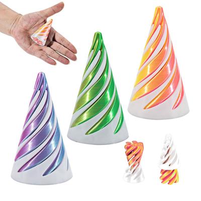 3D-gedrucktes Spiralkegel-Spielzeug, Wirbelfaden-Illusion, unmögliche Spiralkegel-Passthrough-Skulptur, Stressabbau, Kinder und Erwachsene, Mini-Spiralkegel-Zappelspielzeug