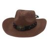 National Style Cow Label Soft Brim Denim Straw Hat Foldable Sun Hat Hidden Riding Hat Rolled Edge Beach Hat