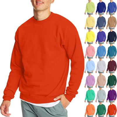 Erkek Günlük Moda Rahat Düz Renk Yuvarlak Yaka Kazak Sweatshirt Sweatshirt
