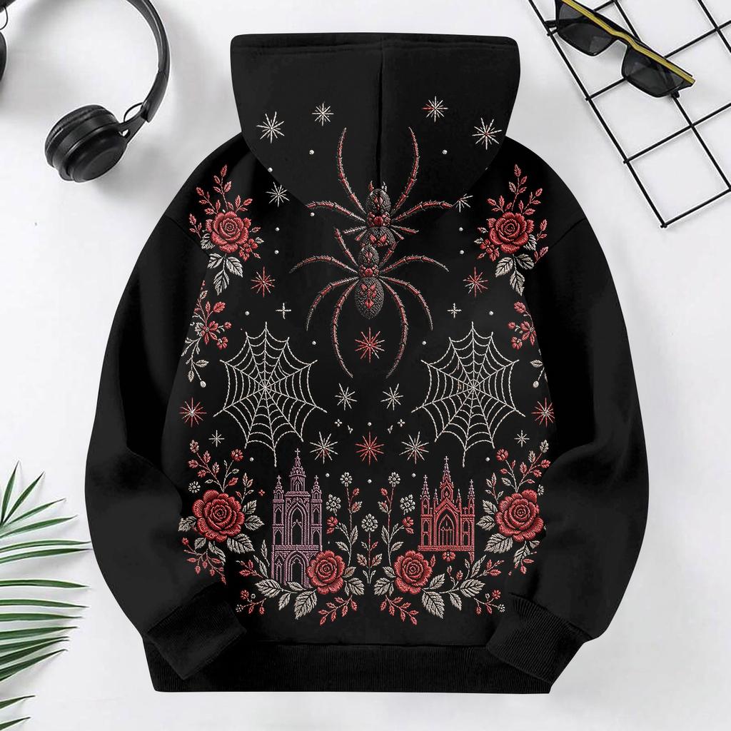 Kids Halloween Printed Hoodie - Casual Long Sleeve Pullover Sweatshirt for Boys and Girls