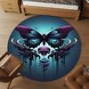 1PC Butterfly Skull Gothic Round Chair Mat Area Rug - Non-Slip, Floor Mat for Office, Bedroom, Home Decor Christmas Gift C0528060