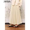 Zaprha 2025 Autumn New Versitile Fashion Mid-Waist Pleated Solid Texture Wide Leg Casual Pants 7977823