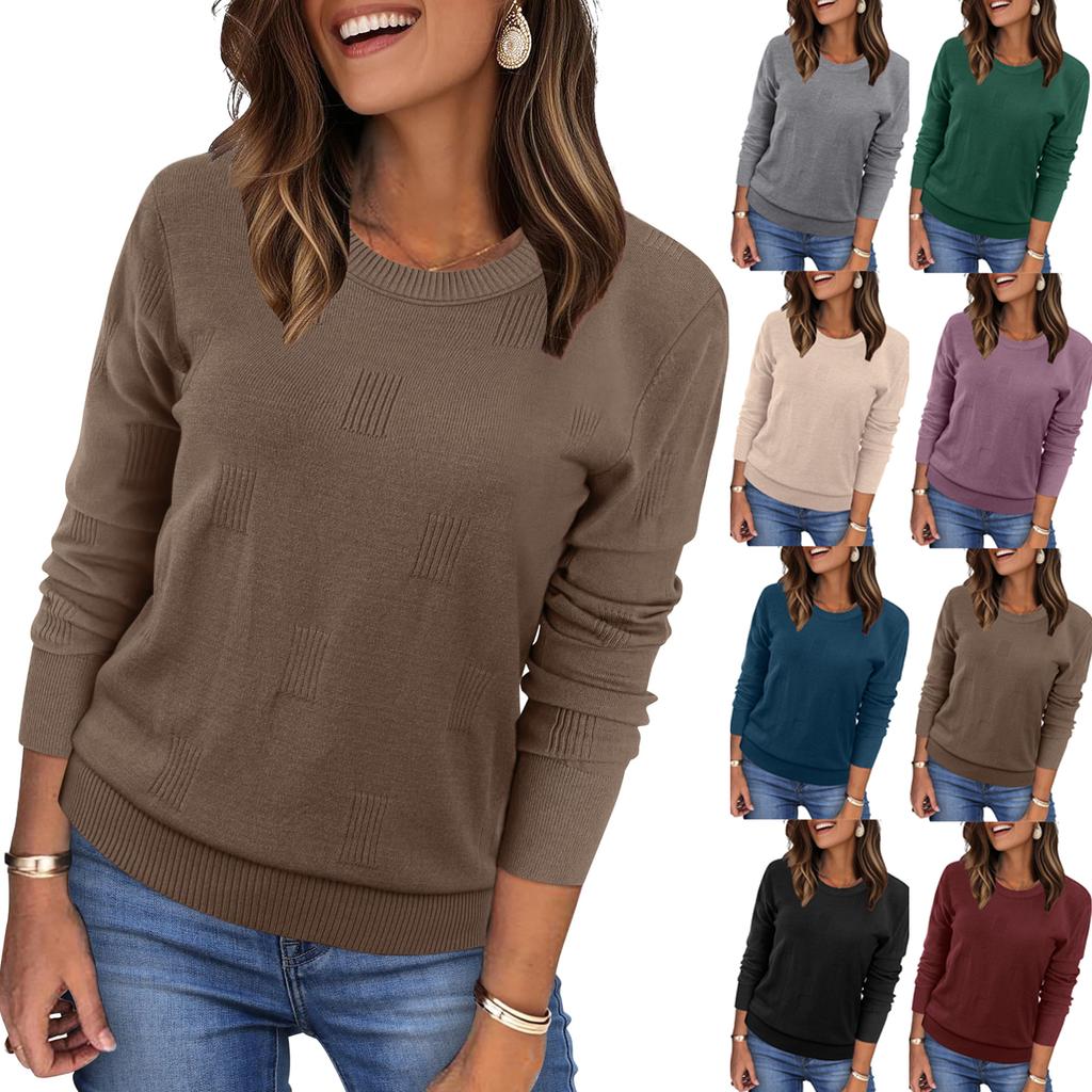 Women Fashion Pullover Sweater R-Neck Long Sleeve Shirts Blouse Knit Casual Cozy Clouds Top