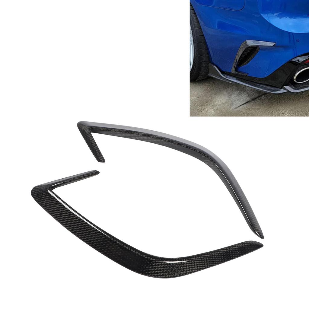 1 Pair Car Rear Bumper Wind Knife Left Right Glossy Carbon Fiber Rear Bumper Spoiler Replacement for Kia Stinger 2018 to 2025