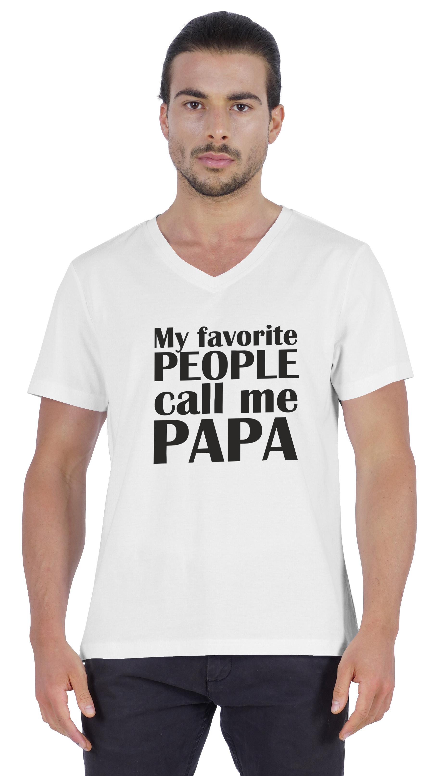 

Чоловіча футболка Inkmeso My Favorite People Call Me Papa Футболка з принтом з буквами для подарунка тата Футболка для гордого тата та XXL білий