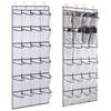 24 Pocket Over Door Shoe Cabinet Large Mesh Pockets Sturdy Hanging Wardrobe Rack Space Saving Home Storage Solution