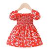 Square Collar Baby Girls Princess Dress Puff Sleeve Toddle Dress  Birthday Dress