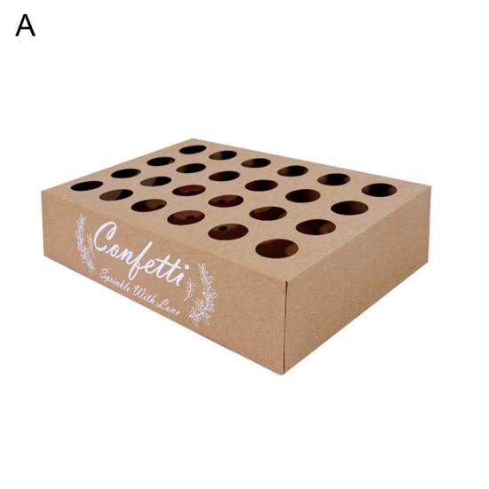 1 Set Confetti Tray 24 Holes Easy To Install Environmentally Friendly Reusable Multipurpose Wedding Decoration Kraft Paper Petal Confetti Cone Holder