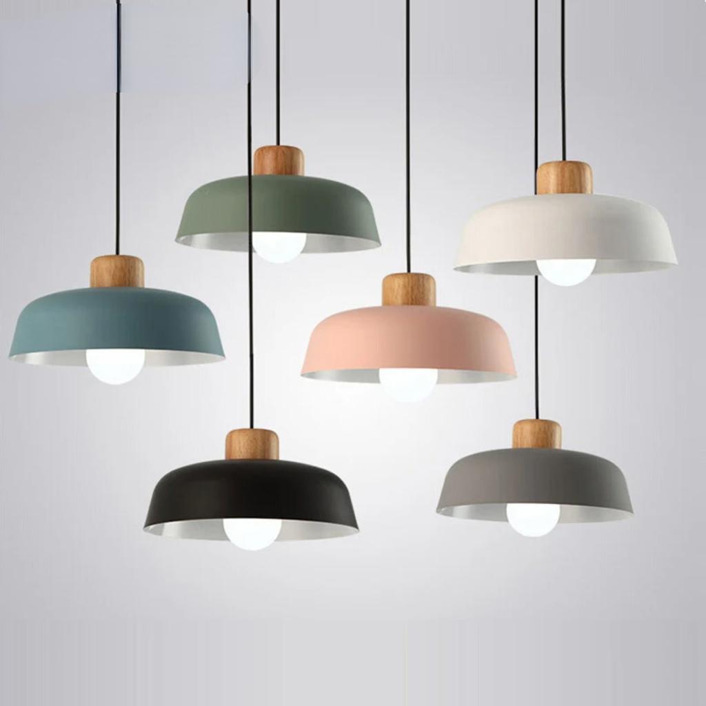 New Nordic Chandelier Modern Pendant Lamps Restaurant Kitchen Iron Hanging Light Creative Macaron Indoor Lamps   Decor