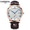 Carnival Brand Luxury Watches for Men Fashion Waterproof Rose Gold Silver Calendar Automatic Mechanical Wristwatch Montre Homme