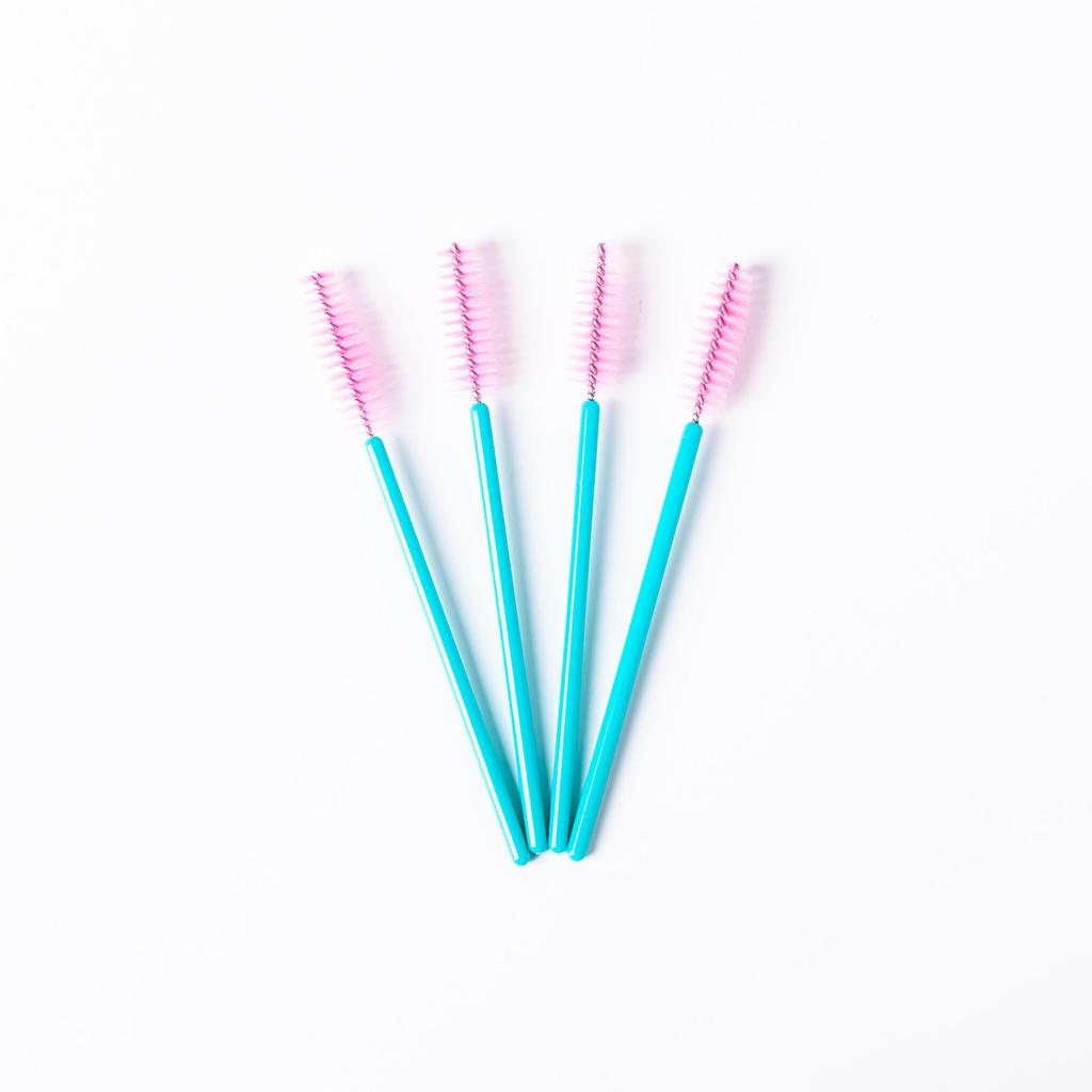 Cepillo Espiral Desechable para Pestañas y Cejas con Varilla Sólida