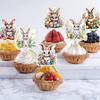 Easter Bunny Cupcake Toppers Cute Food Rabbit 8 Styles Colorful Cake Decorations Easter Day Cake Toppers For Baby Shower Party