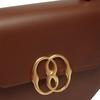 Bally Emblem Solid Color Glossy Logo Magnetic Buckle Flap Gold Hardware Leather Square Shoulder Crossbody Handbag Mini Women Handbag Brown 6304713