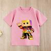Roblox Gold Character Kids Black Tshirt Short Sleeve Casual Cotton Tee for Boys