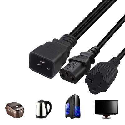Heavy Duty Power Adapter Convert C20 To C13 & 5 20R Power Supply Cord 0.32m PVC Extension Cable for Various Electronics