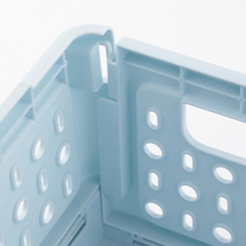 Foldable Storage Basket Stackable Collapsible Basket Folding Desktop Organizer With Handles For Snacks Cosmetics Laundry Cabinet