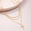 European and American Retro Simple Necklace Snake Bone Chain Cross Pendant Necklace
