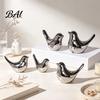 Smooth Electroplated Bird Figurine Modern Ceramic Figurines, Gold & Silver Home Decor, Minimalist Decorative Crafts Abstract Animal Statues for Living