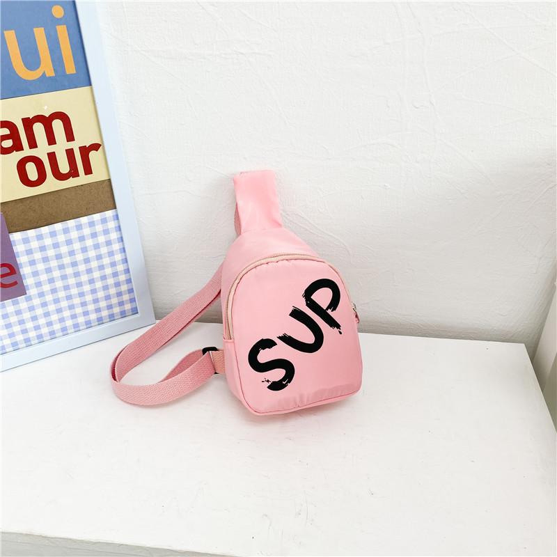 

Функциональная, забавная и детская нейлоновая нагрудная сумка с декоративным дизайном букв для всех случаев розовый