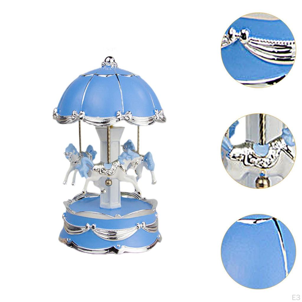 Handcrafted Carousel Music Box with LED Lights for Special Events