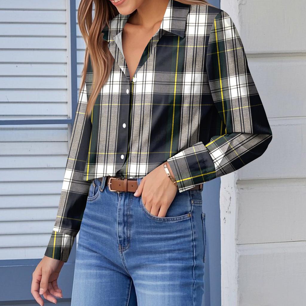 Dámská košile halenka s potiskem tlačítka s dlouhým rukávem ležérní základní košilový límec s běžným topem