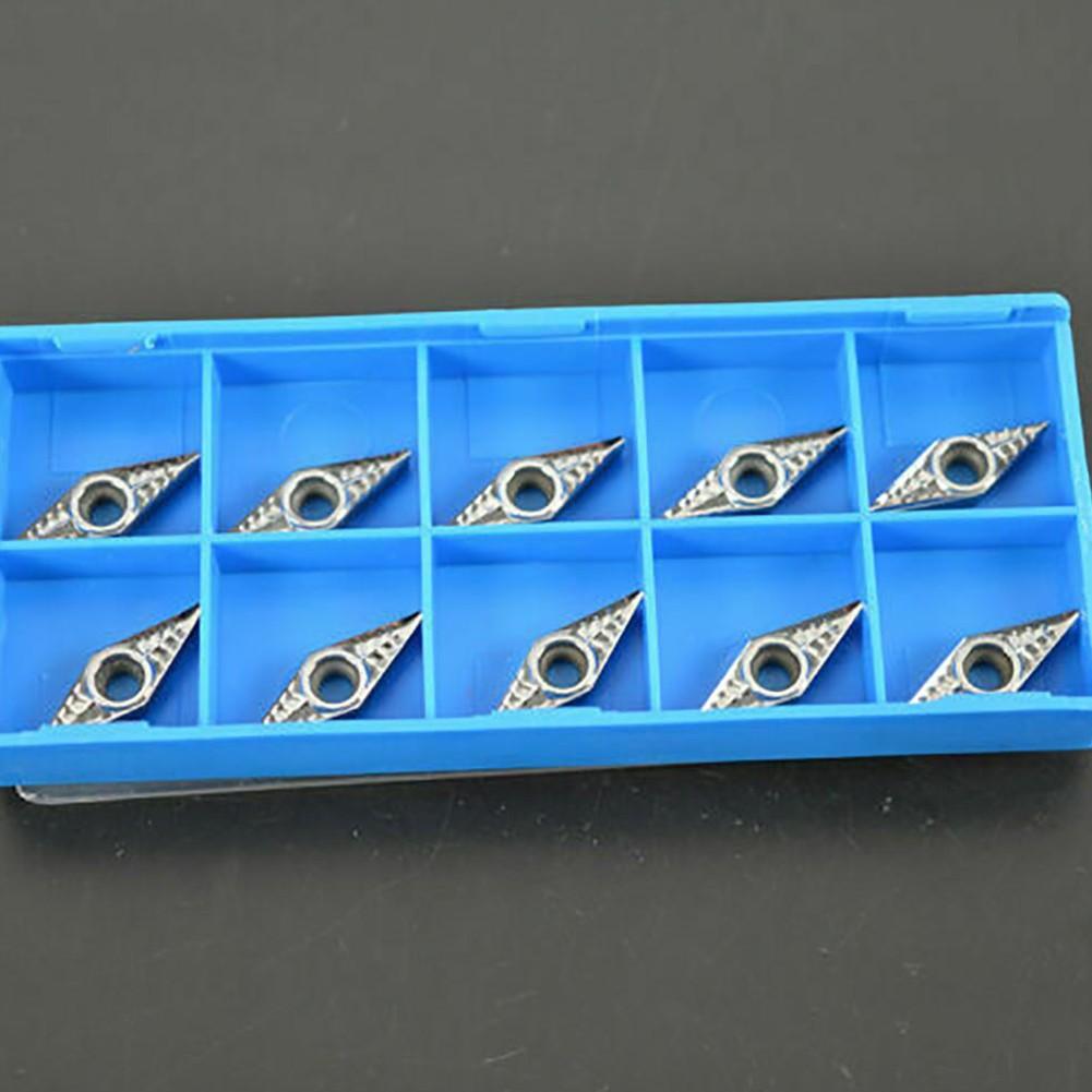 10pcs For Aluminum VCGT110308-AK H01 Silver Inserts Lathe Metalwork Tool Cutting