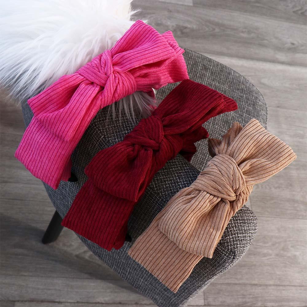 Corduroy Bowtie Headband Large Wash Face Hairband Elegant Bowtie Hair Hoop  Ladies